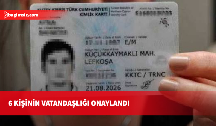 Resmi Gazete'de yayımlandı: 6 kişiye KKTC vatandaşlığı verildi