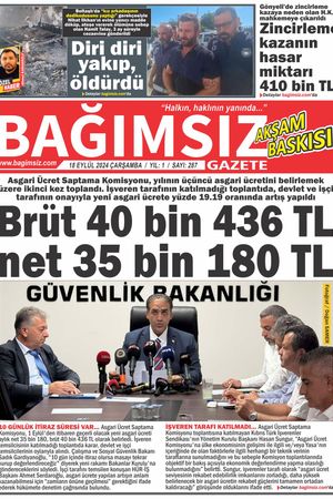 Bağımsız Gazete Akşam Baskısı Sayı 287